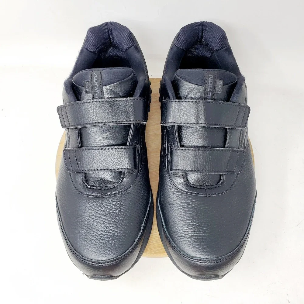 Brooks Addiction Walker Shoe Men 9.5 2E WIDE Black Sneaker Straps Slip Resistant